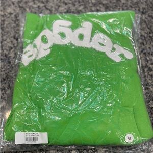 Slime green sp5der hoodie Medium
